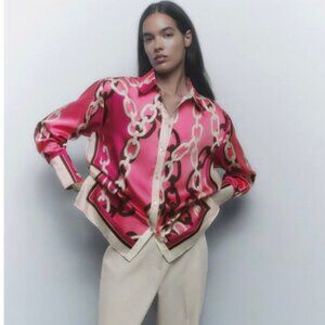 CHAIN PRINT SHIRT Size Medium